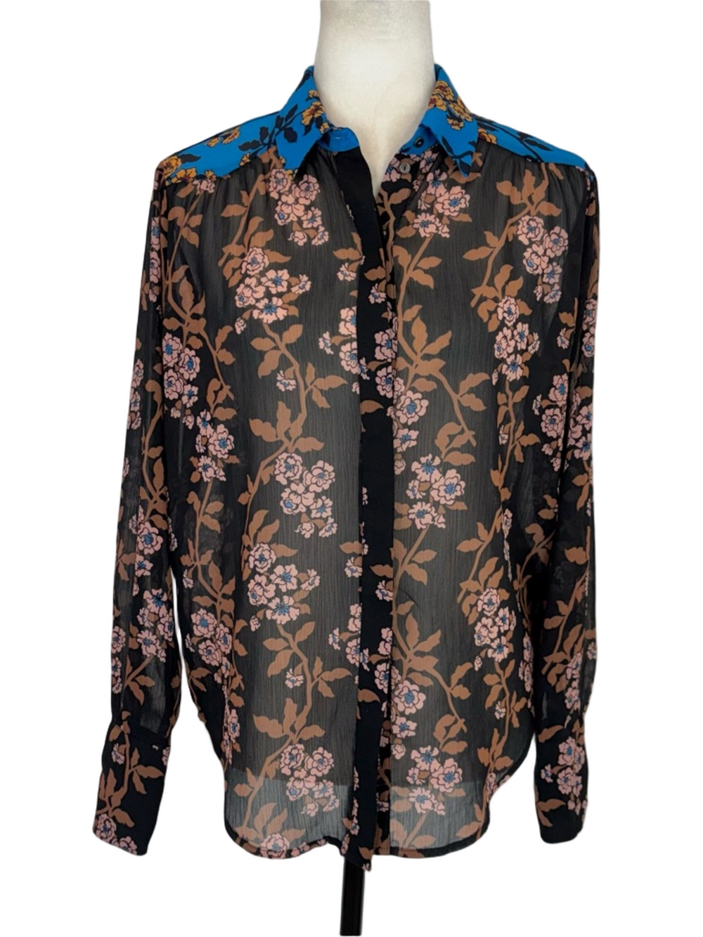 Scotch & Soda black and blue floral blouse